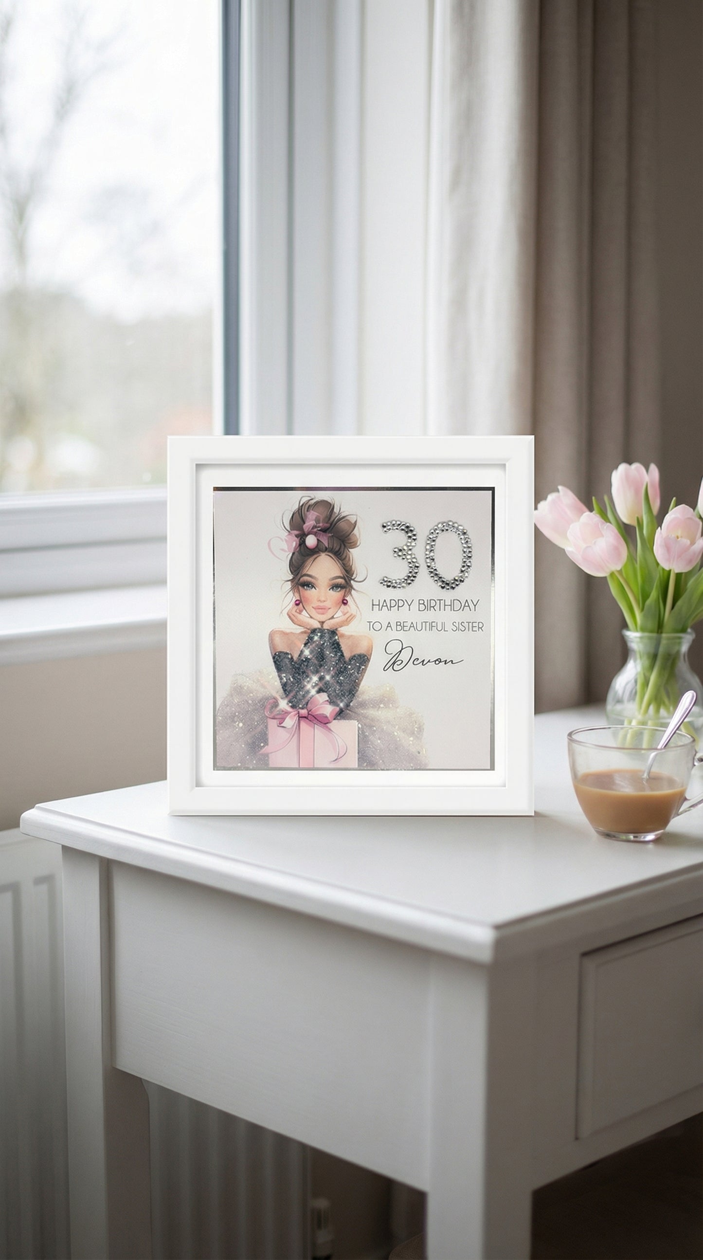 Pretty Personalised Milestone Birthday Card for Her