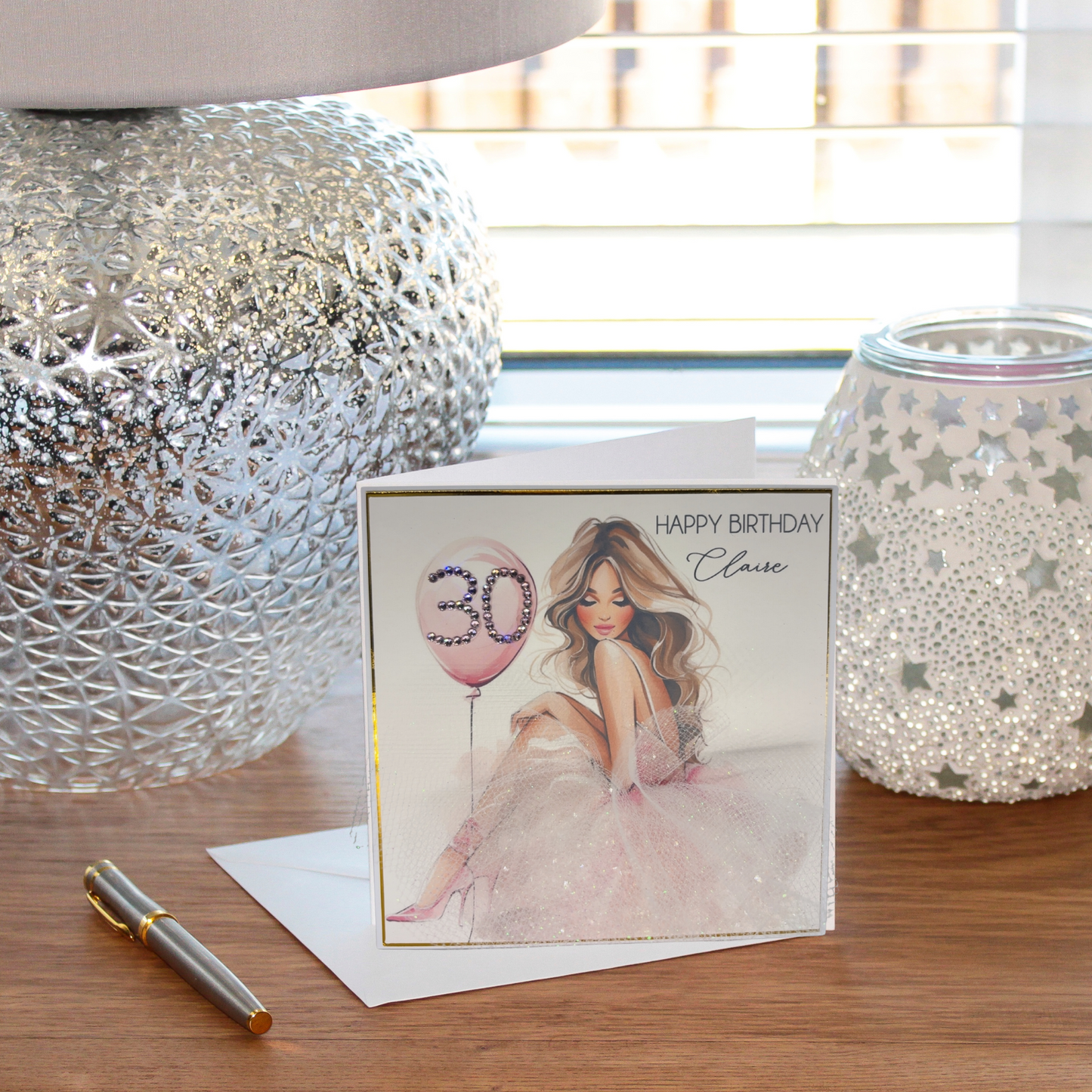 Beautiful 3D Tulle Personalised Birthday Card for Her