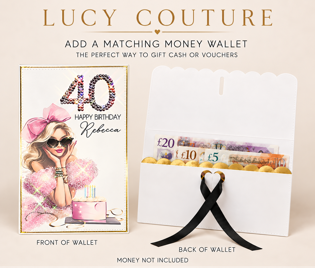 Luxury Personalised 40th Birthday Crystal Card