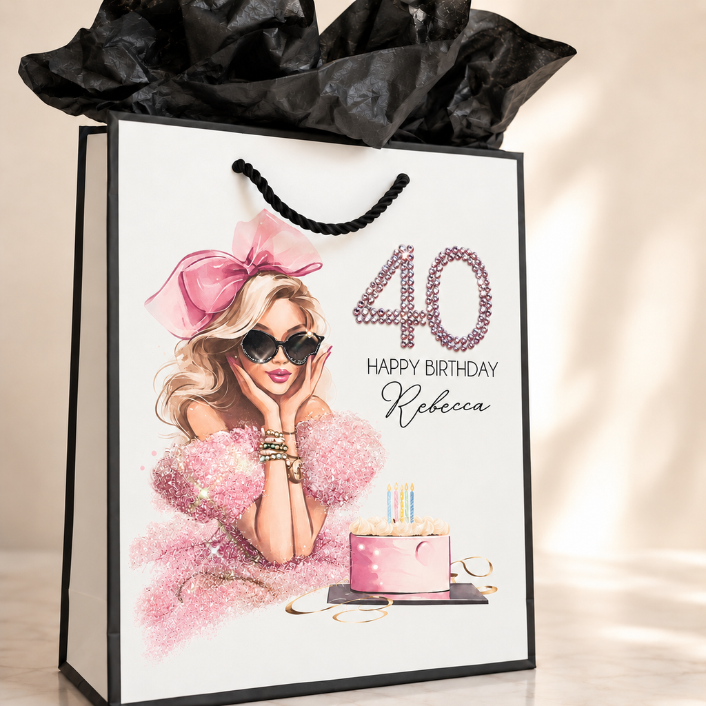 Luxury Personalised 40th Birthday Crystal Card