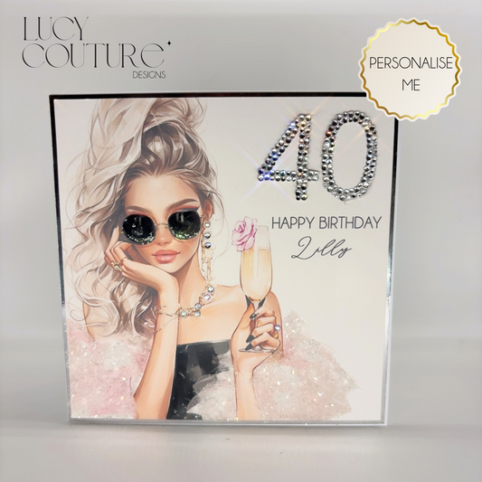 Stylish Personalised Milestone Birthday Card for Her