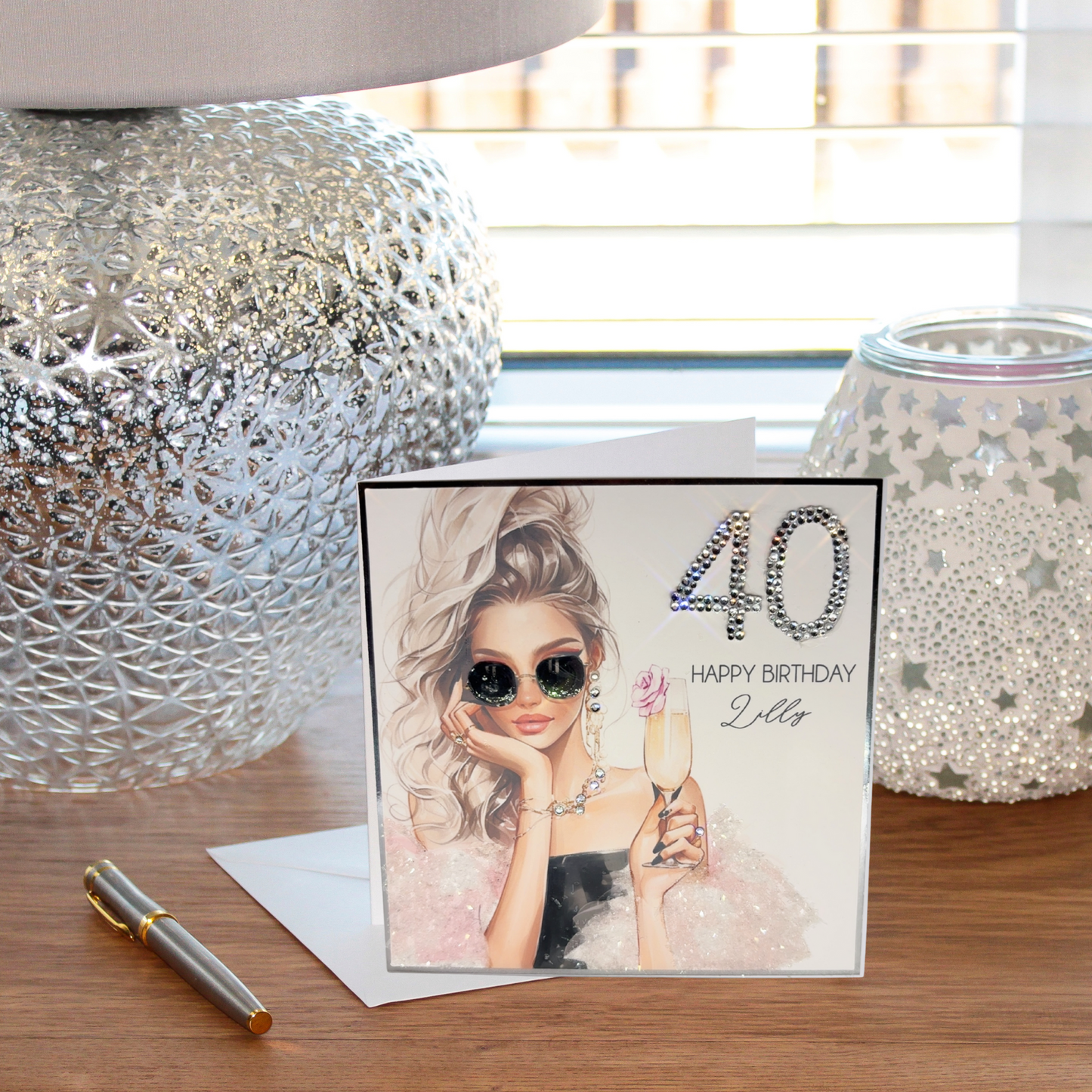 Stylish Personalised Milestone Birthday Card for Her