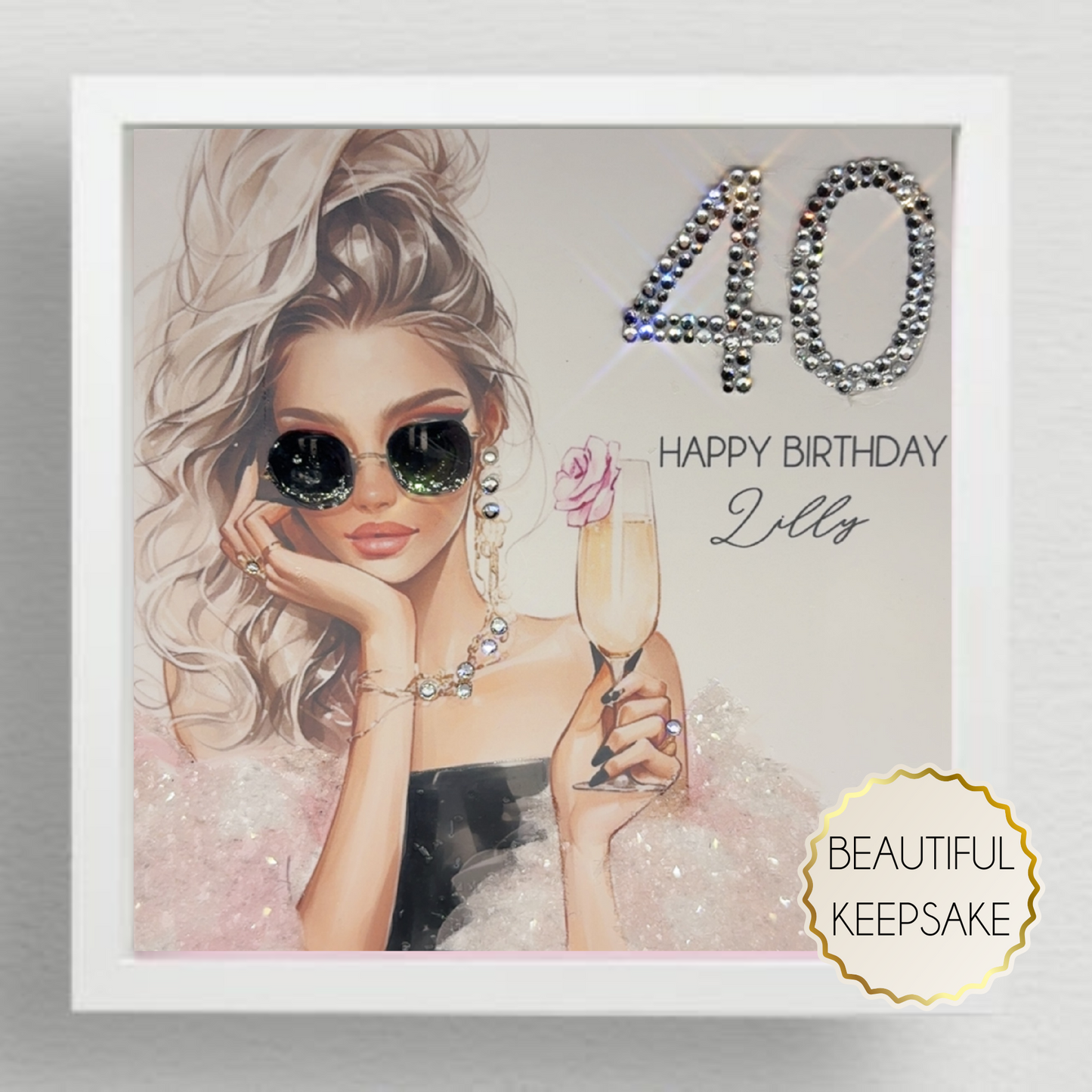 Stylish Personalised Milestone Birthday Card for Her