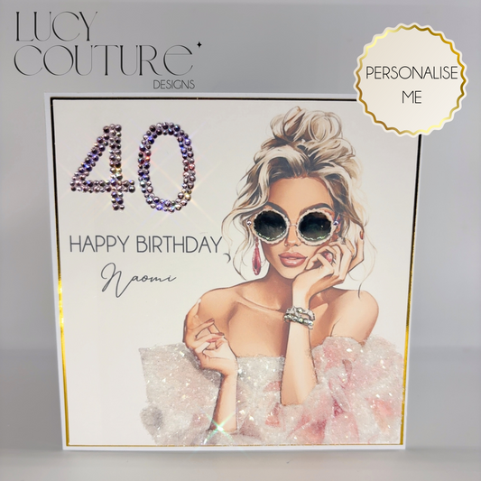 Stylish Milestone Personalised Birthday Card for Her