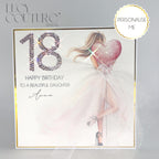 Luxury Personalised 18th Birthday Crystal Card – Milestone Design – detail view 2