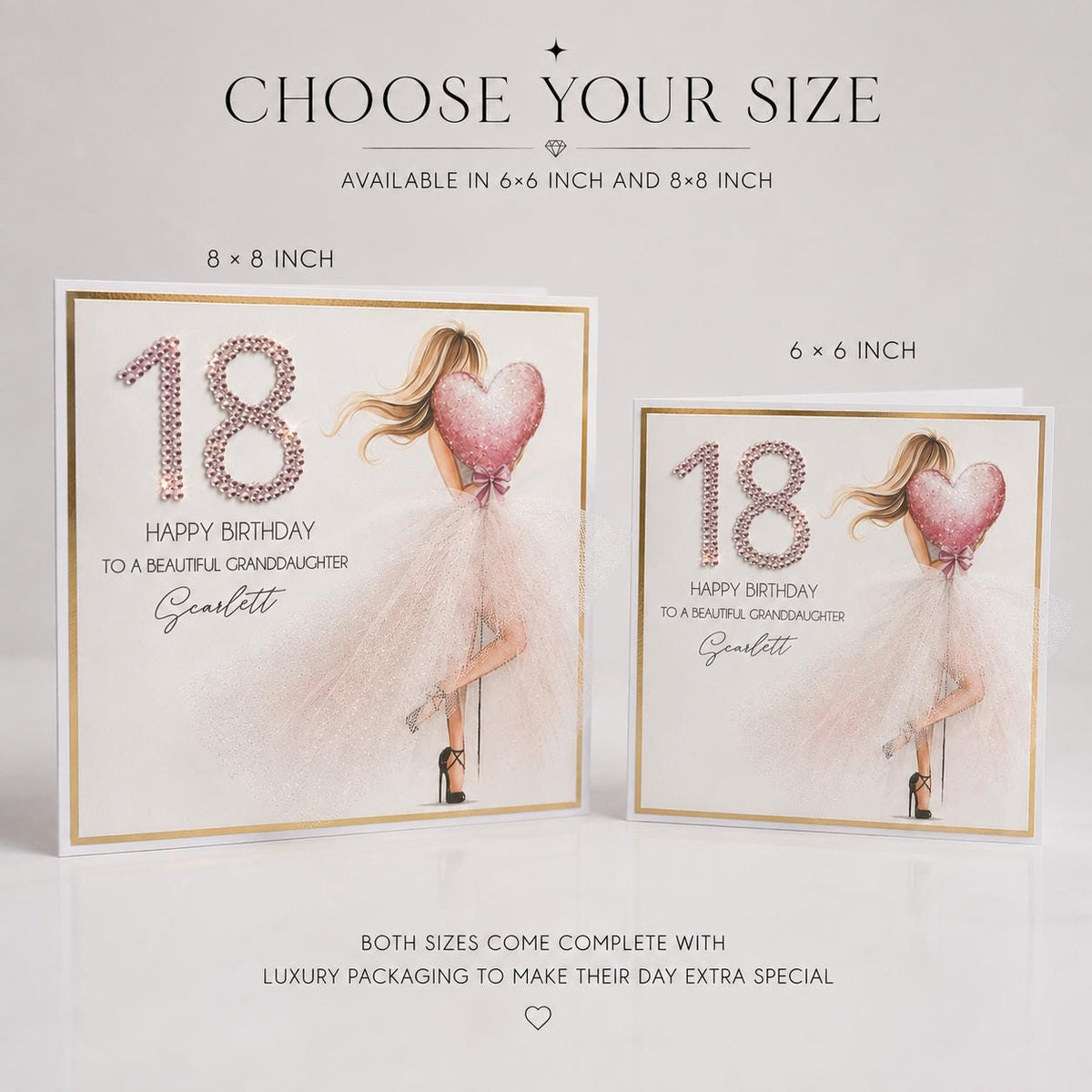 Luxury Personalised 21st Birthday Crystal Card – Milestone Design – detail view 3