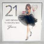 Luxury Personalised 21st Birthday Crystal Card for Her – detail view 3