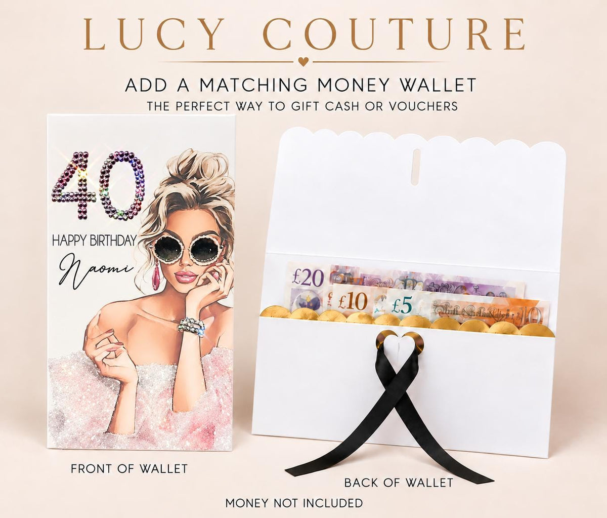 Luxury Personalised 30th Birthday Crystal Card for Her – detail view 9