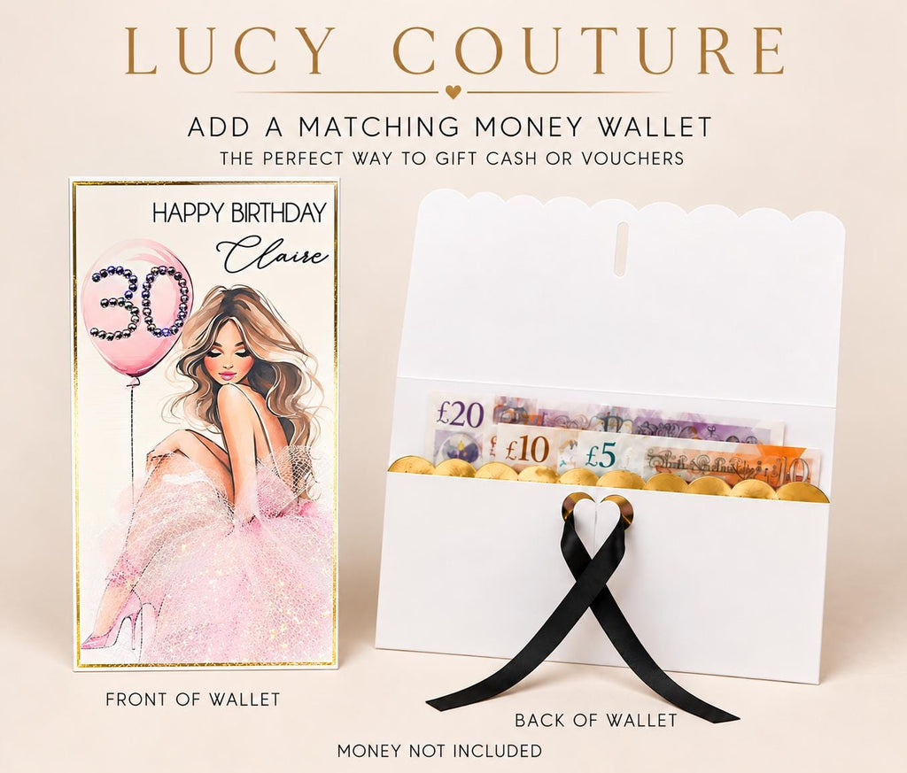 Luxury Personalised 30th Birthday Crystal Card – Glamorous Design – detail view 10