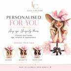 Luxury Personalised 40th Birthday Crystal Card – Statement Hat Design – detail view 2
