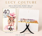 Luxury Personalised 40th Birthday Crystal Card – Statement Hat Design – detail view 6