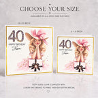Luxury Personalised 40th Birthday Crystal Card – Statement Hat Design – detail view 4