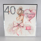 Luxury Personalised 40th Birthday Crystal Card – Sunglasses Design – detail view 2