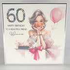 Luxury Personalised 60th Birthday Crystal Card for a Friend – detail view 2
