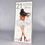 Luxury Personalised 21st Birthday Crystal Card for Granddaughter – detail view 9