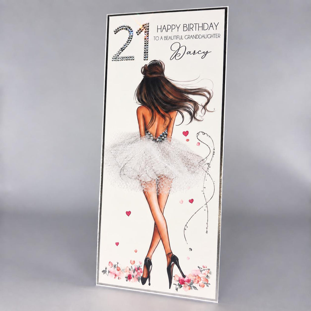 Luxury Personalised 16th Birthday Crystal Card for Granddaughter – detail view 9