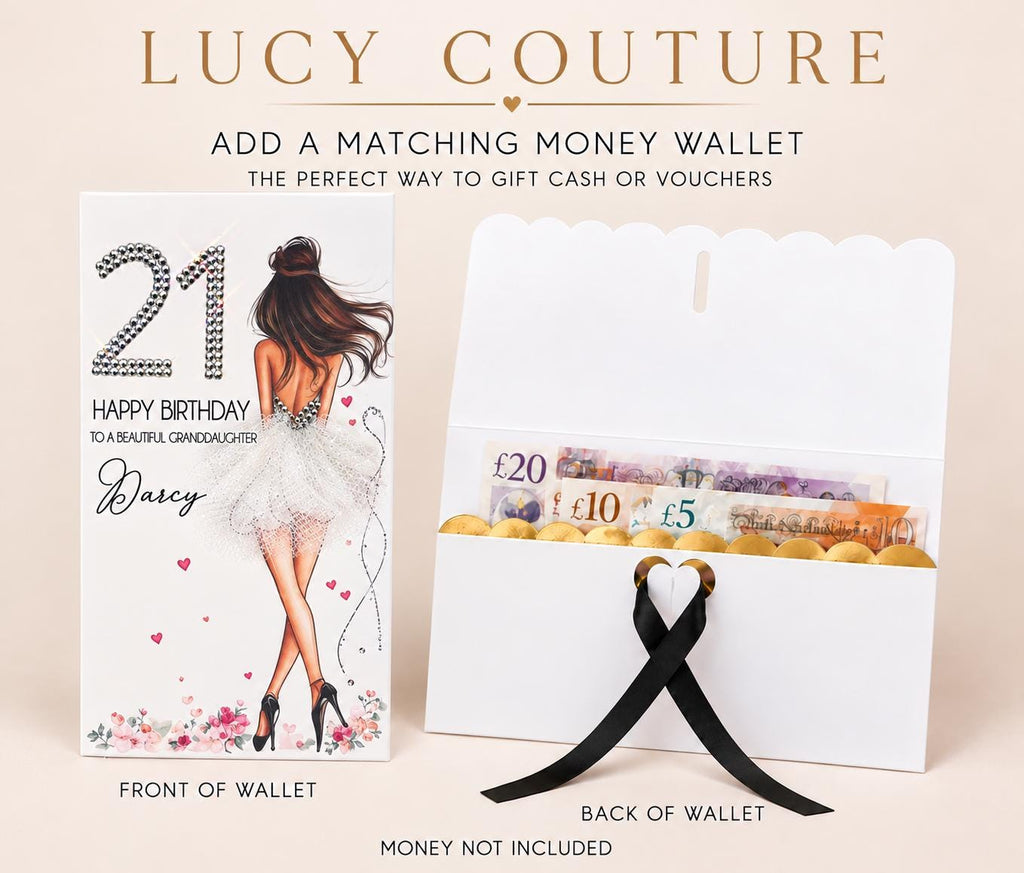 Luxury Personalised 21st Birthday Crystal Card for Granddaughter – detail view 8