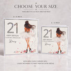 Luxury Personalised 21st Birthday Crystal Card for Granddaughter – detail view 3