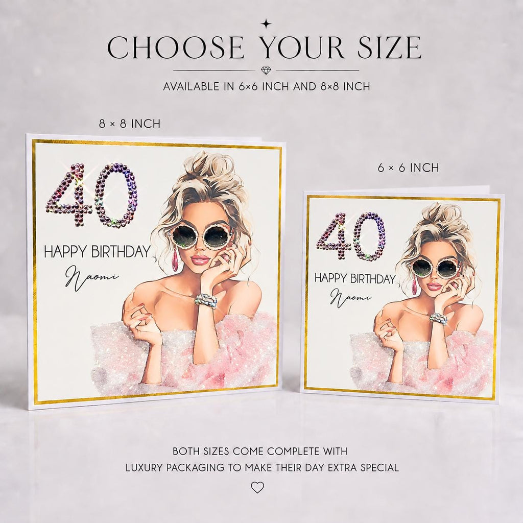 Luxury Personalised 30th Birthday Crystal Card for Her – detail view 4