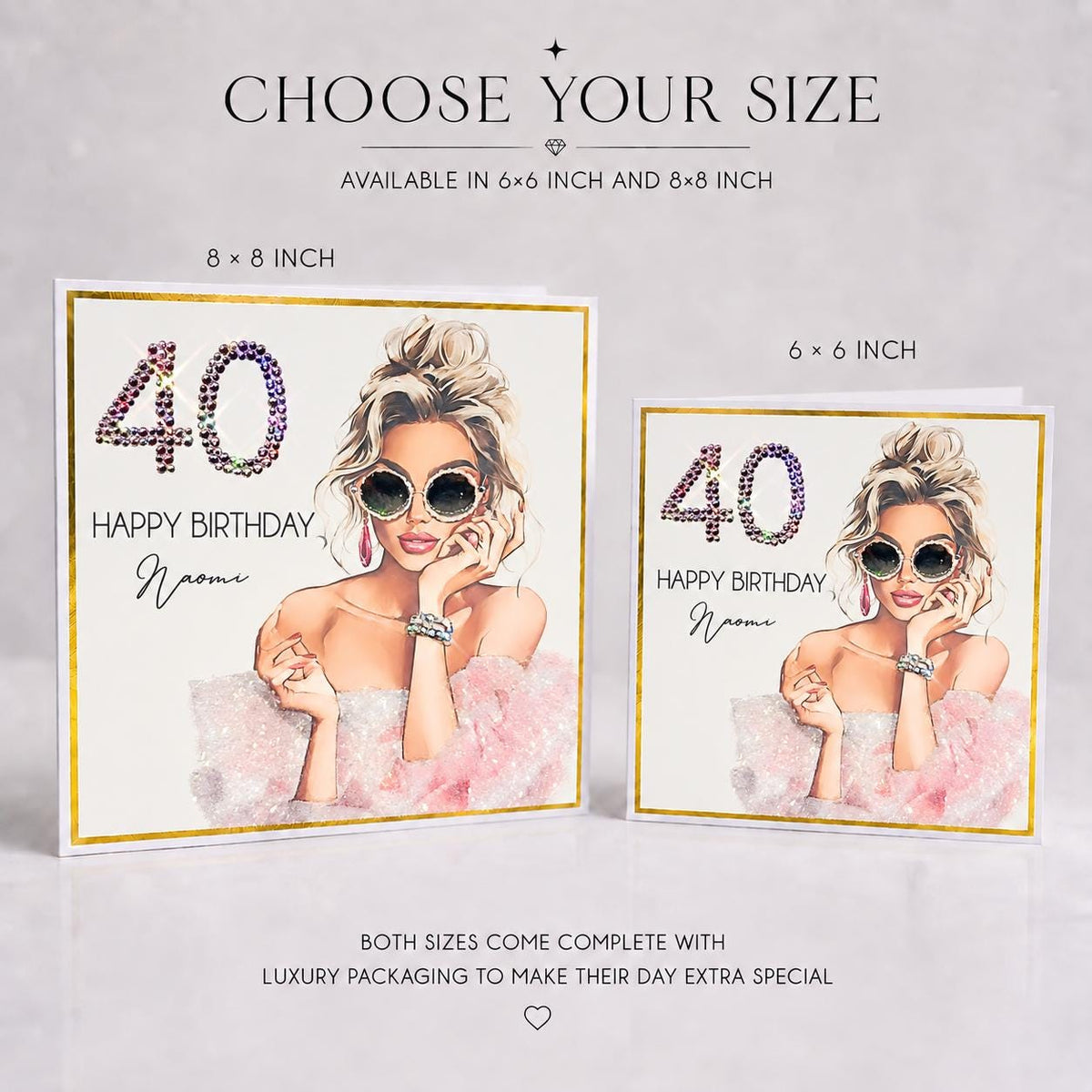 Luxury Personalised 30th Birthday Crystal Card for Her – detail view 4