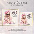 Luxury Personalised 40th Birthday Crystal Card – Milestone Design – detail view 5
