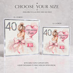 Luxury Personalised 40th Birthday Crystal Card – Sunglasses Design – detail view 4