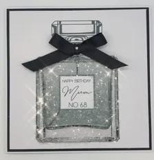 Personalised Perfume Bottle Birthday Card for Mum, Sister or Friend – detail view 2
