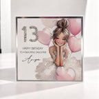 Elegant 13th Birthday Card for Daughter, Sister, Friends 13th Personalized Handmade Card