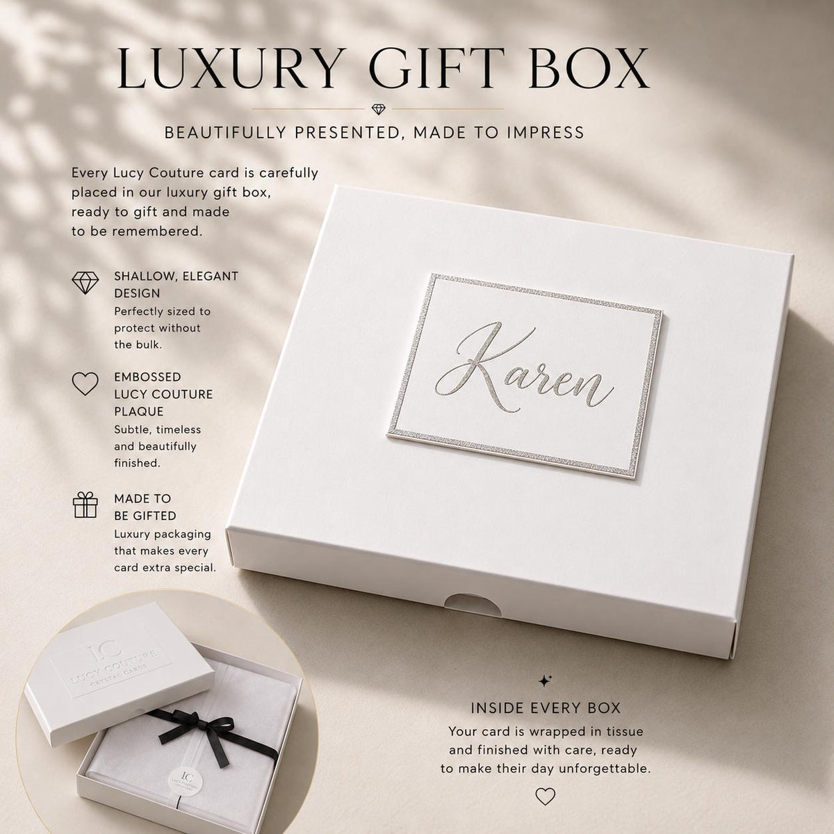 Luxury Personalised 21st Birthday Crystal Card – Milestone Design – detail view 6