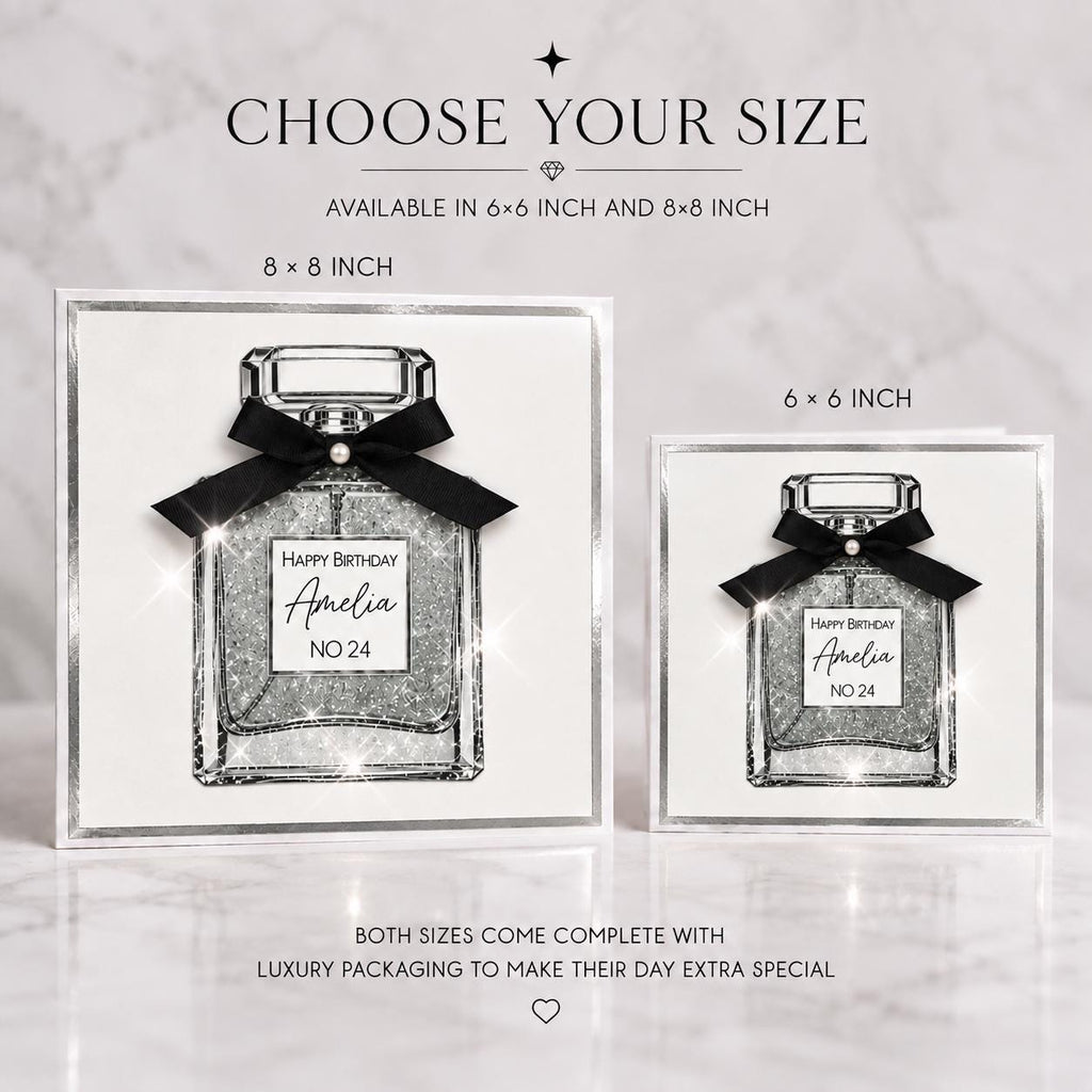 Personalised Perfume Bottle Birthday Card for Mum, Sister or Friend – detail view 4