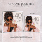 Personalised Black Woman Birthday Card, Luxury Crystal Birthday Card, Dark Skin Girl, Any Age & Name,  Handmade Keepsake