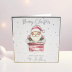 Personalised 3D Luxury Christmas Card | Sparkly Santa in Chimney Ornament | Custom Family Name Holiday Card | Handmade Festive Greeting – photo 1