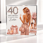 Luxury Personalised Birthday Card for Her, Daughter, Sister, Granddaughter Milestone Keepsake – photo 1