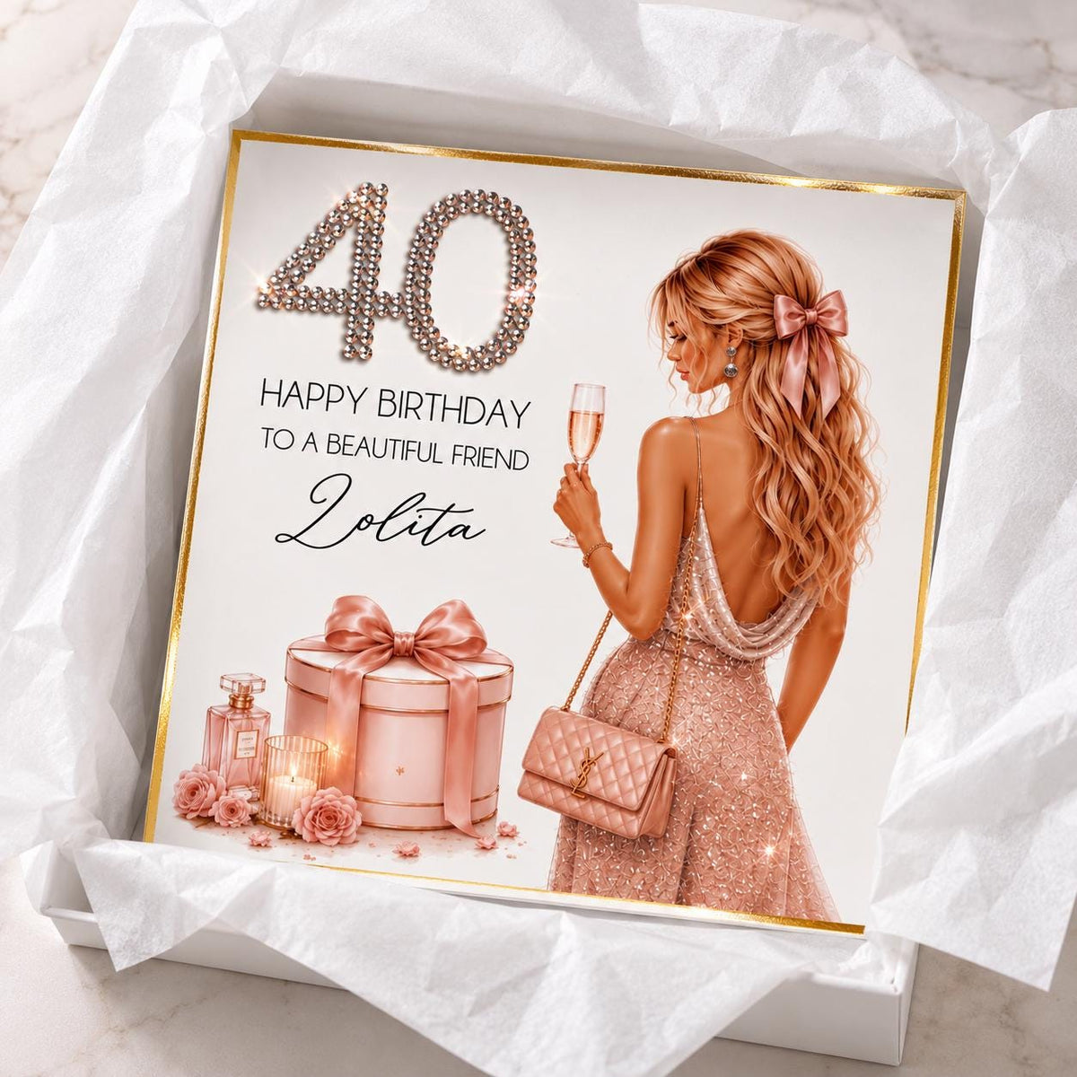 Luxury Personalised Birthday Card for Her, Daughter, Sister, Granddaughter Milestone Keepsake – photo 8