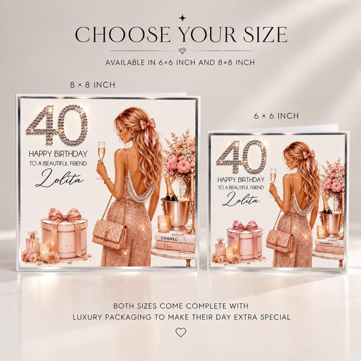 Luxury Personalised Birthday Card for Her, Daughter, Sister, Granddaughter Milestone Keepsake – photo 3