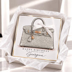 Personalised Handbag Birthday Card | Crocodile Effect Bag Illustration | Handmade Sparkle Card for Her | 6x6 or 8x8 – photo 5