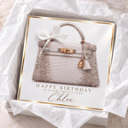 Personalised Pink Handbag Birthday Card | Handmade Glitter Card for Her | Luxury Bag Lover Gift | 6x6 or 8x8 – photo 5