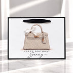 Personalised Pink Handbag Birthday Card | Handmade Glitter Card for Her | Luxury Bag Lover Gift | 6x6 or 8x8 – photo 8