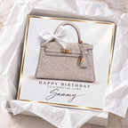 Personalised Pink Handbag Birthday Card | Handmade Glitter Card for Her | Luxury Bag Lover Gift | 6x6 or 8x8 – photo 5