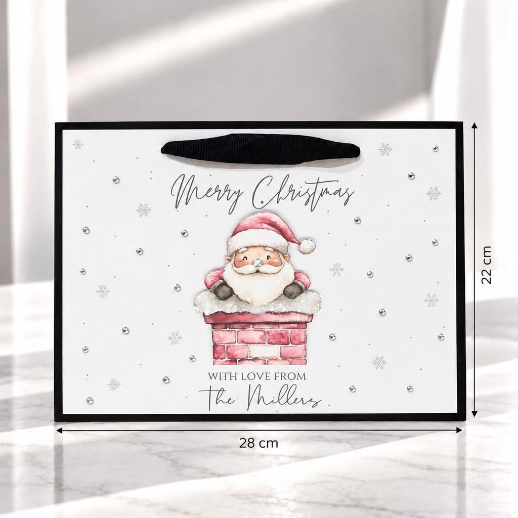 Personalised 3D Luxury Christmas Card | Sparkly Santa in Chimney Ornament | Custom Family Name Holiday Card | Handmade Festive Greeting – photo 2