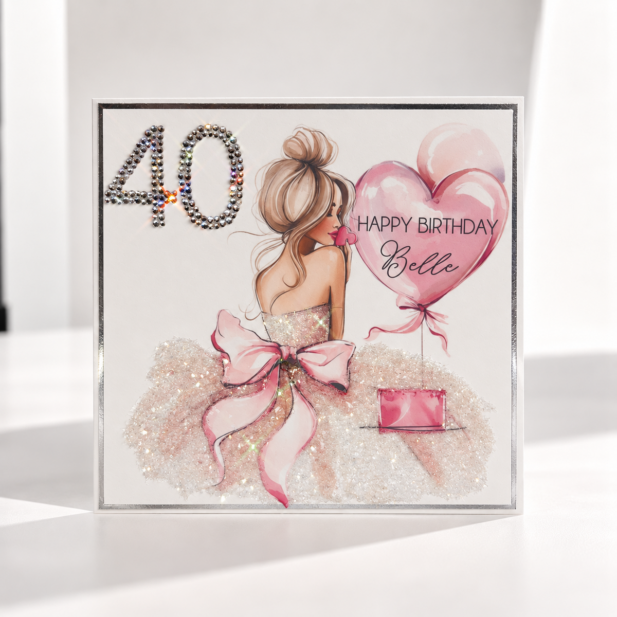 Luxury Personalised 40th Birthday Crystal Card