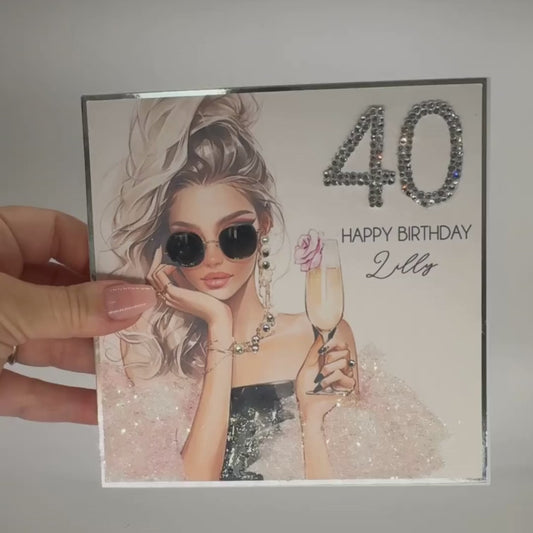 Stylish Personalised Milestone Birthday Card for Her