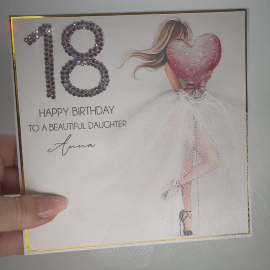 Stunning Hand Made 3D Personalised Milestone Birthday Card For Her