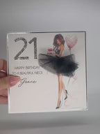 Luxury Personalised 16th Birthday Crystal Card for Niece