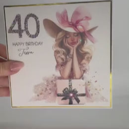 Luxury Personalised 40th Birthday Crystal Card