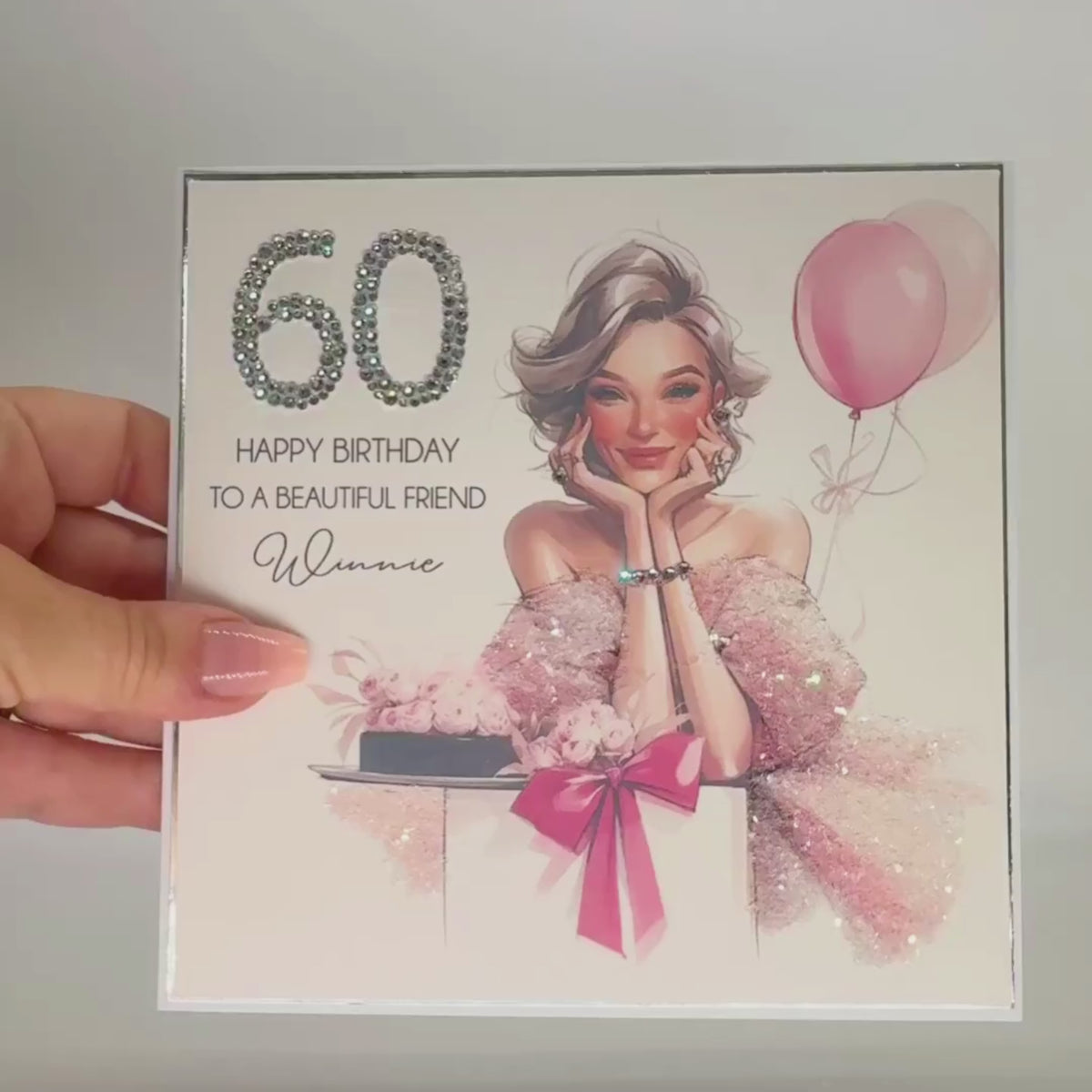 Luxury Personalised 60th Birthday Crystal Card