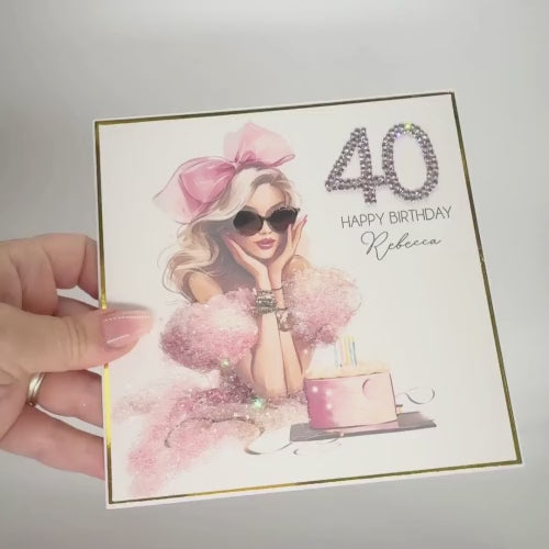 Beautiful Personalised Milestone  Birthday Card for Her