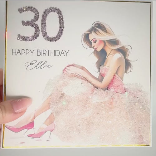 Stunning Milestone Personalised Birthday Card for Her