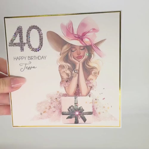 Elegant Milestone Personalised Birthday Card for Her