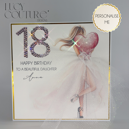Stunning Hand Made 3D Personalised Milestone Birthday Card For Her